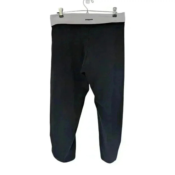 Patagonia Calma Capris Black White Foldover Waistband Cropped Women's size Large - Picture 3 of 14